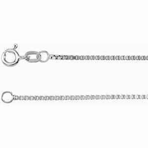 14K White 1.3 mm Diamond-Cut Box 18" Chain