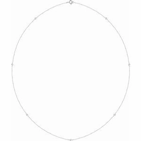 14K White 1/4 CTW Natural Diamond 7-Station 24" Necklace