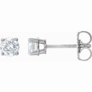 14K White 1/5 CTW Natural Diamond Stud Earrings