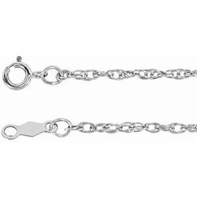 14K White 1.5 mm Rope 16" Chain