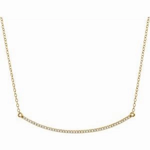 14K White 1/6 CTW Natural Diamond Bar 16-18" Necklace
