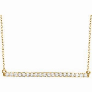 14K White 1/6 CTW Natural Diamond Bar 16-18" Necklace