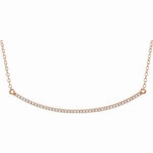 14K White 1/6 CTW Natural Diamond Bar 16-18" Necklace