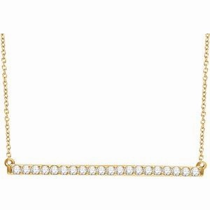 14K White 1/6 CTW Natural Diamond Bar 16-18" Necklace