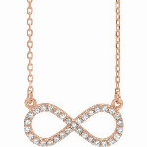14K White 1/8 CTW Natural Diamond Infinity 16 1/2" Necklace