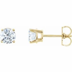 14K White 1 CTW Natural Diamond Stud Earrings