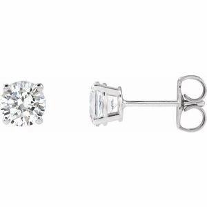14K White 1 CTW Natural Diamond Stud Earrings