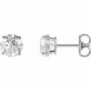 14K White 1 CTW Natural Diamond Stud Earrings