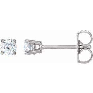 14K White 1 CTW Natural Diamond Stud Earrings