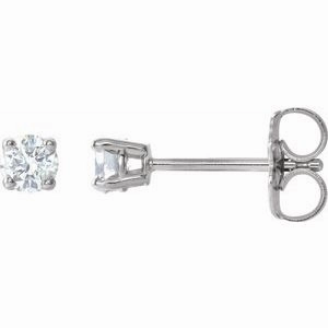 14K White 1 CTW Natural Diamond Stud Earrings