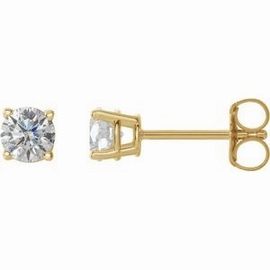 14K White 1 CTW Natural Diamond Stud Earrings
