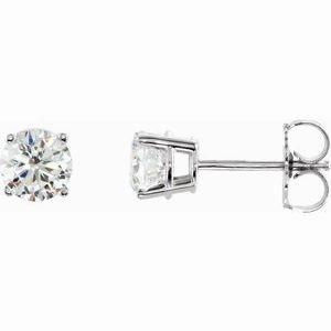 14K White 1 CTW Natural Diamond Stud Earrings