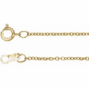 14K White 1 mm Adjustable Cable 16-18"  Chain