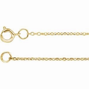 14K White 1 mm Adjustable Diamond-Cut Cable 16-18" Chain