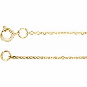 14K White 1 mm Adjustable Diamond-Cut Cable 16-18" Chain