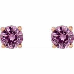 14K White 2.5 mm Natural Emerald Stud Earrings