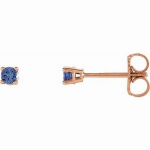 14K White 2.5 mm Natural Emerald Stud Earrings