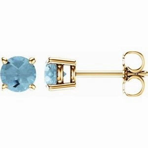 14K White 2.5 mm Natural Emerald Stud Earrings