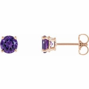 14K White 2.5 mm Natural Emerald Stud Earrings