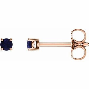 14K White 2.5 mm Natural Emerald Stud Earrings