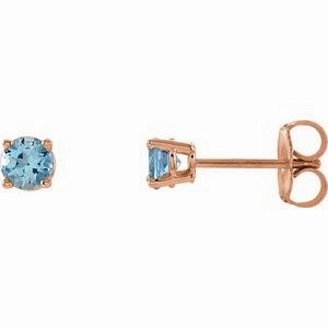 14K White 2.5 mm Natural Emerald Stud Earrings