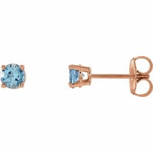 14K White 2.5 mm Natural Emerald Stud Earrings