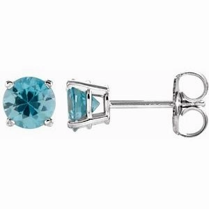 14K White 2.5 mm Natural Peridot Stud Earrings