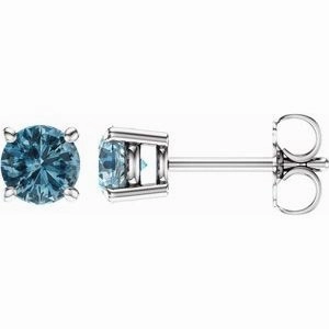 14K White 2.5 mm Natural Peridot Stud Earrings