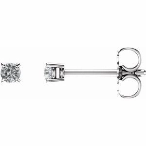 14K White 2.5 mm Natural Peridot Stud Earrings
