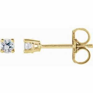 14K White 2.5 mm Natural Peridot Stud Earrings