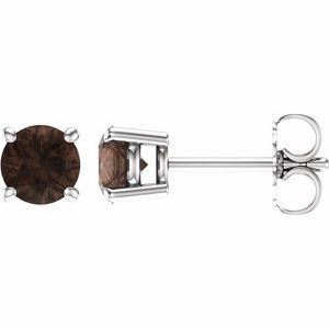 14K White 2.5 mm Natural Peridot Stud Earrings