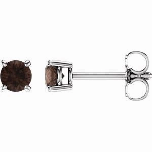 14K White 2.5 mm Natural Peridot Stud Earrings