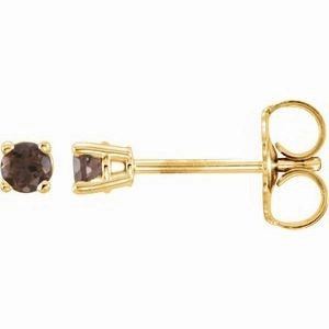 14K White 2.5 mm Natural Peridot Stud Earrings
