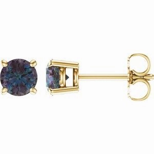 14K White 2.5 mm Natural Peridot Stud Earrings