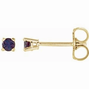 14K White 2.5 mm Natural Peridot Stud Earrings