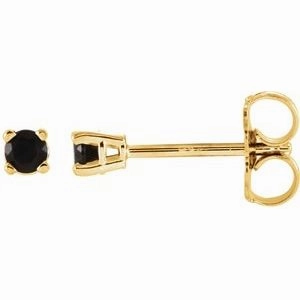 14K White 2.5 mm Natural Peridot Stud Earrings