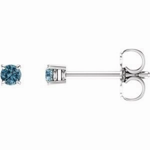 14K White 2.5 mm Natural Peridot Stud Earrings