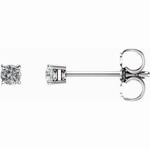 14K White 2.5 mm Natural Peridot Stud Earrings