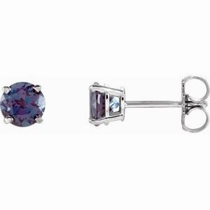 14K White 2.5 mm Natural Peridot Stud Earrings