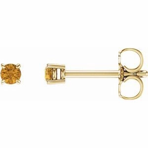 14K White 2.5 mm Natural Peridot Stud Earrings