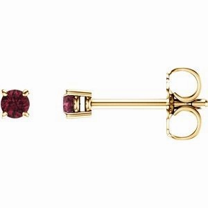 14K White 2.5 mm Natural Peridot Stud Earrings