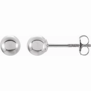 14K White 3 mm Ball Stud Earrings