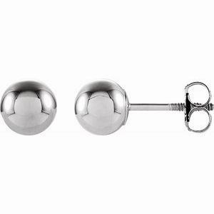 14K White 3 mm Ball Stud Earrings
