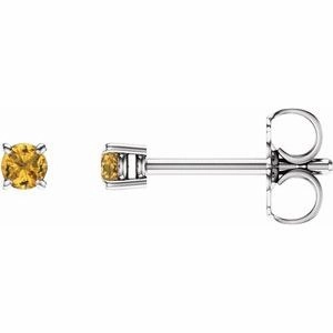 14K White 5 mm Natural Aquamarine Stud Earrings