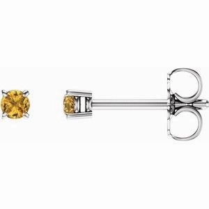 14K White 5 mm Natural Aquamarine Stud Earrings