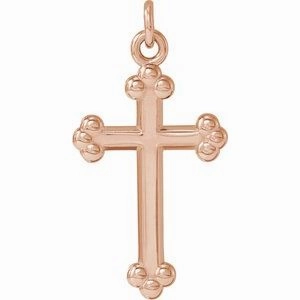 14K White Cross Pendant