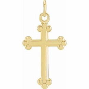 14K White Cross Pendant