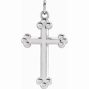 14K White Cross Pendant