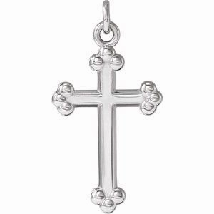 14K White Cross Pendant