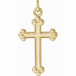 14K White Cross Pendant